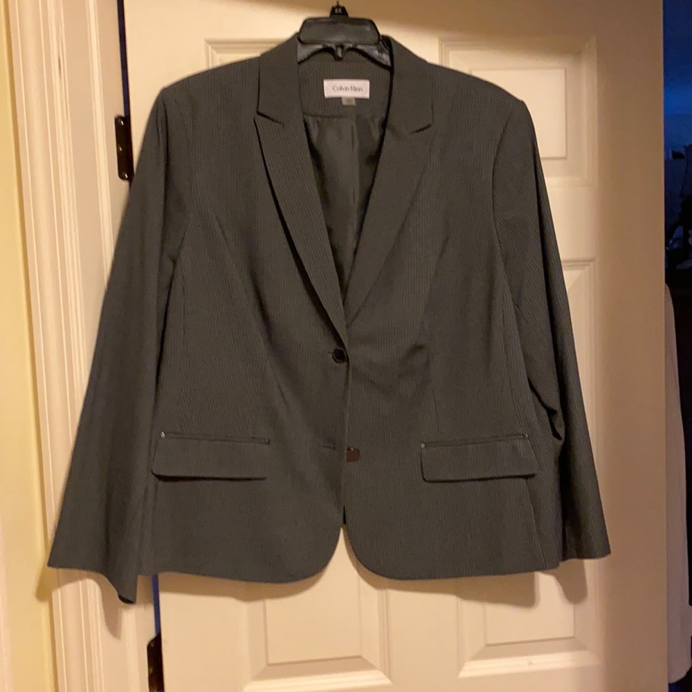 Calvin Klein Pinstripe Grey Blazer